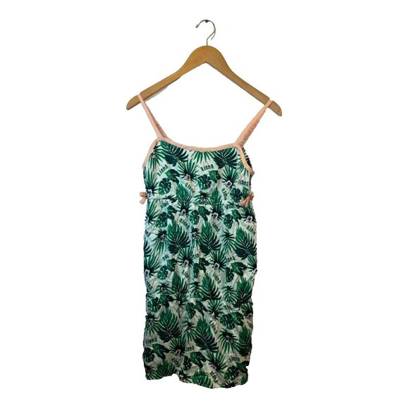 Disney Aulani Hawaii Girls Size Large Green Palm Leaf Sleeveless Dress NWT $50